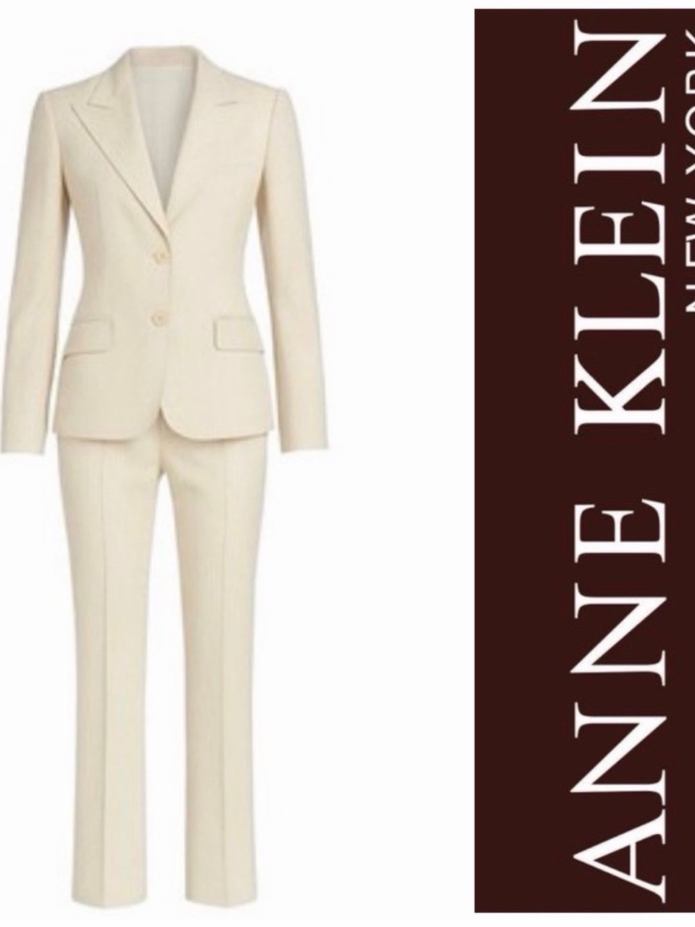 NWT! Anne Klein butter/Ivory Two-Piece Women's Blazer and Pant Suit